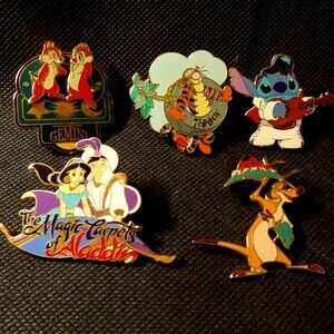 Set of 5 Disney Lapel Pins